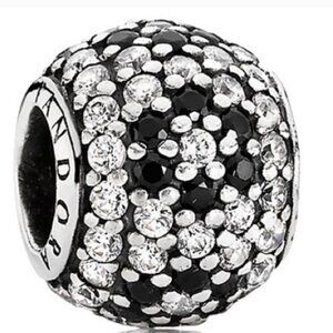 Sterling Silver Pandora Shimmering Black Blossom Charm